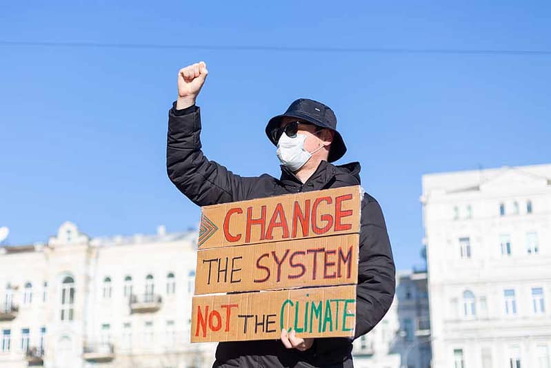 climate change protestor